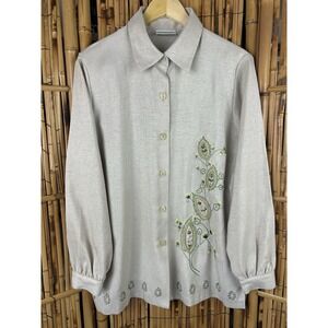 Patchington Women's Vintage Long Sleeve Floral Embroidered Blouse Granny Cottage